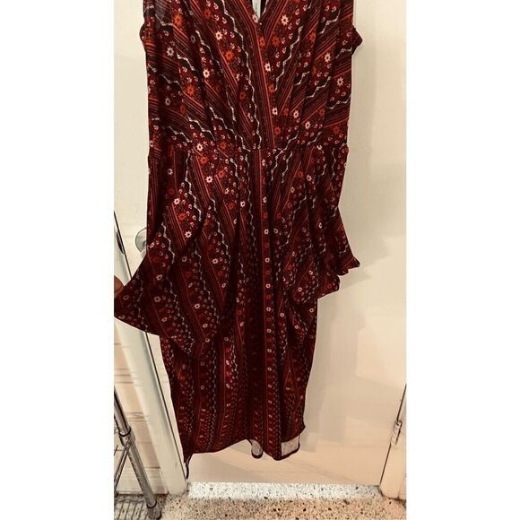 BCBGeneration Brown Floral Maxi Dress Size M - Picture 4 of 8